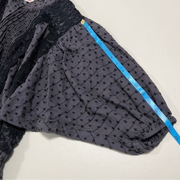 REBECCA Taylor Lace Swiss Dot Dolman Drawstring Blouse - Picture 9 of 11